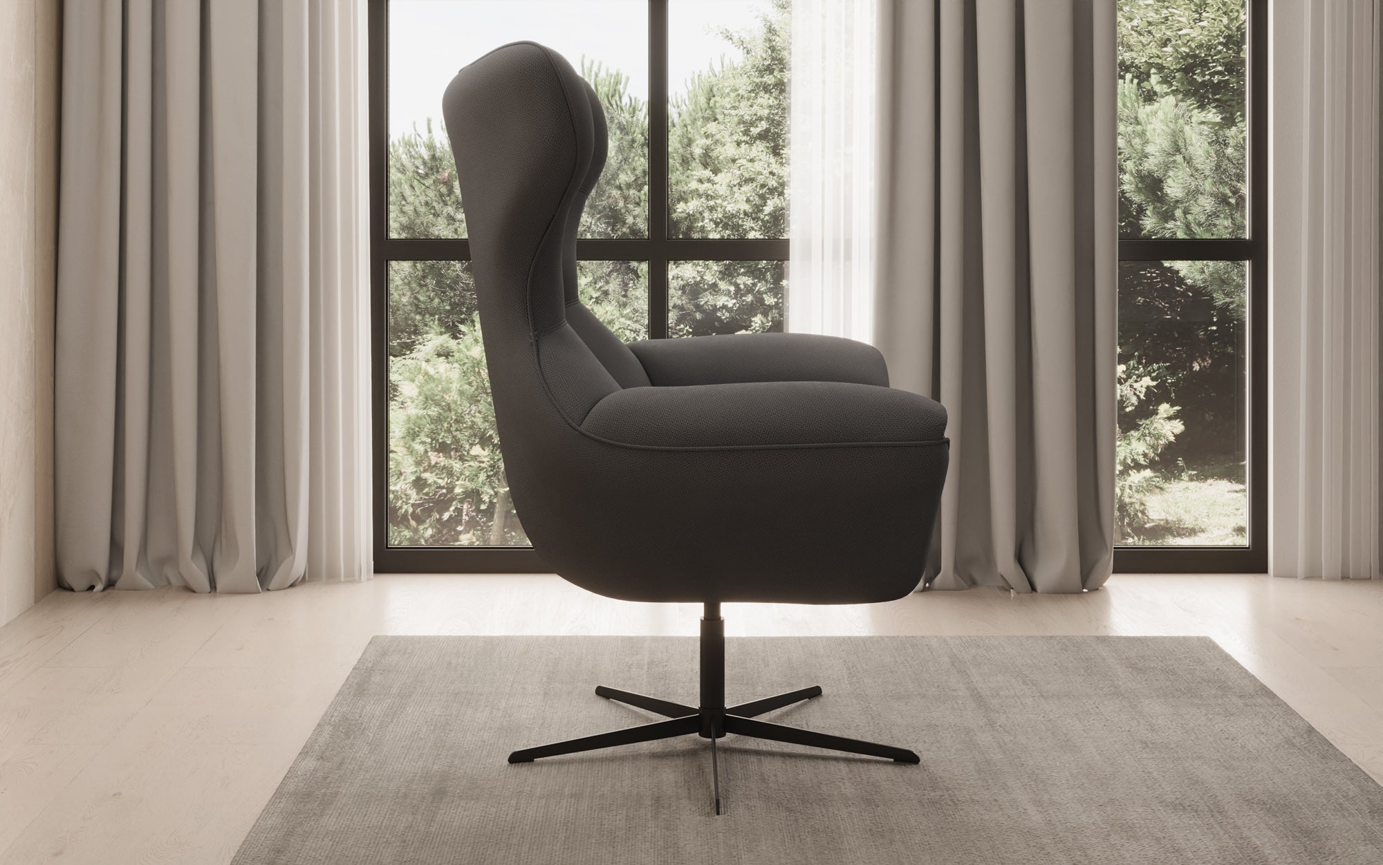Designer sofa armchair Aurelio in fabric
