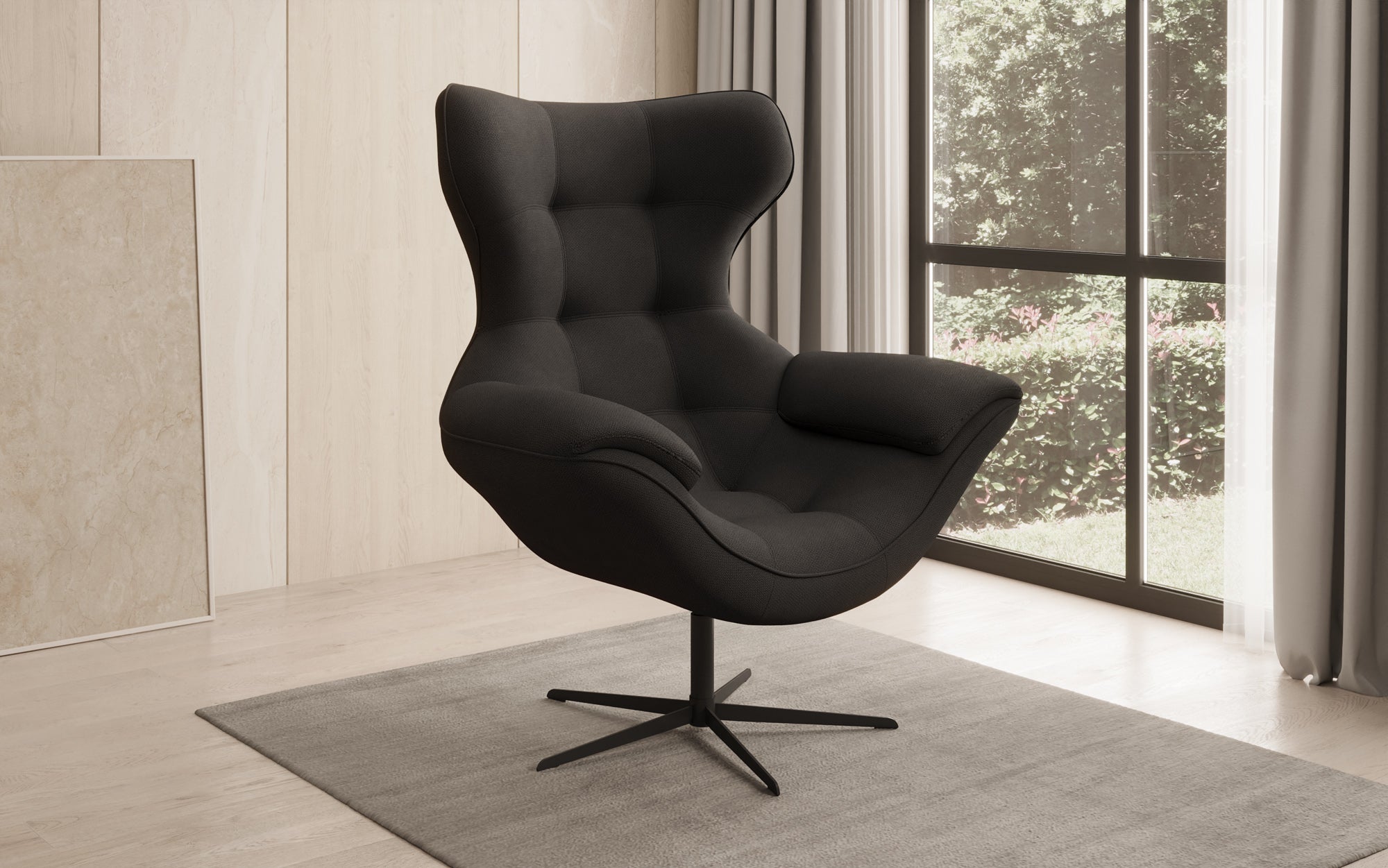 Designer sofa armchair Aurelio in fabric