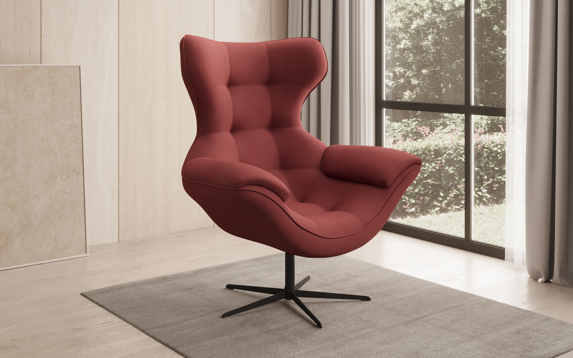 Designer sofa armchair Aurelio in fabric