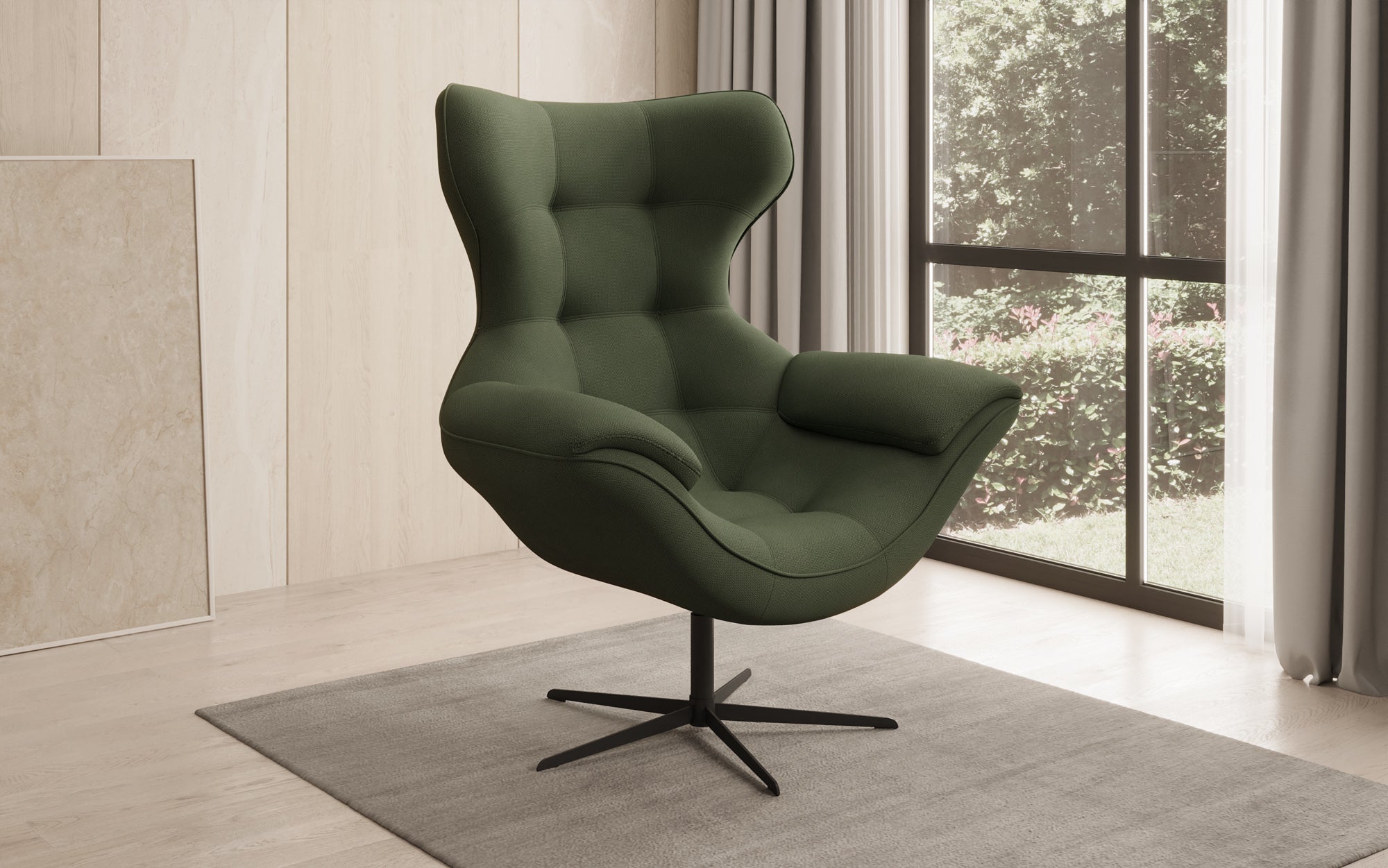 Designer sofa armchair Aurelio in fabric