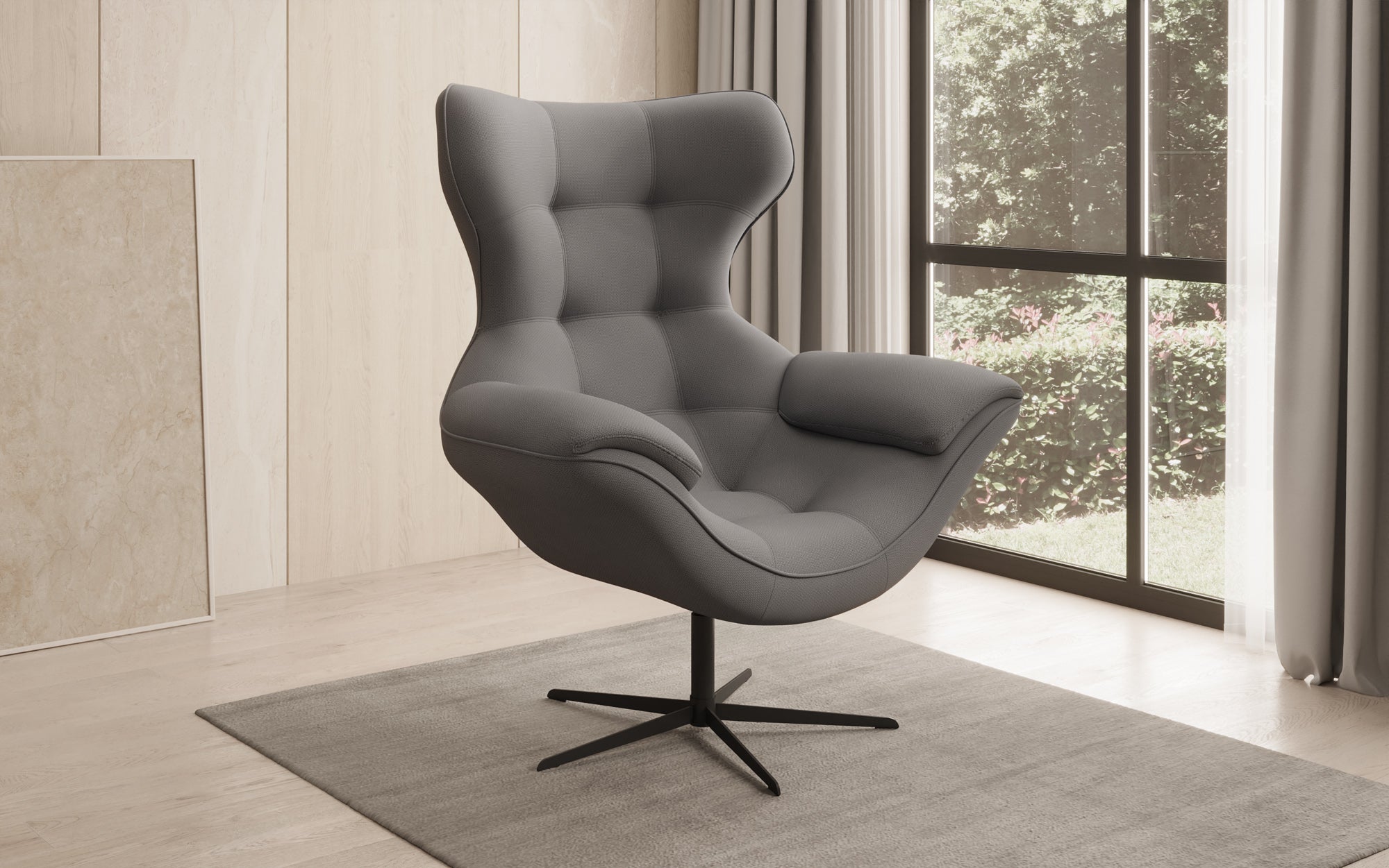 Designer sofa armchair Aurelio in fabric
