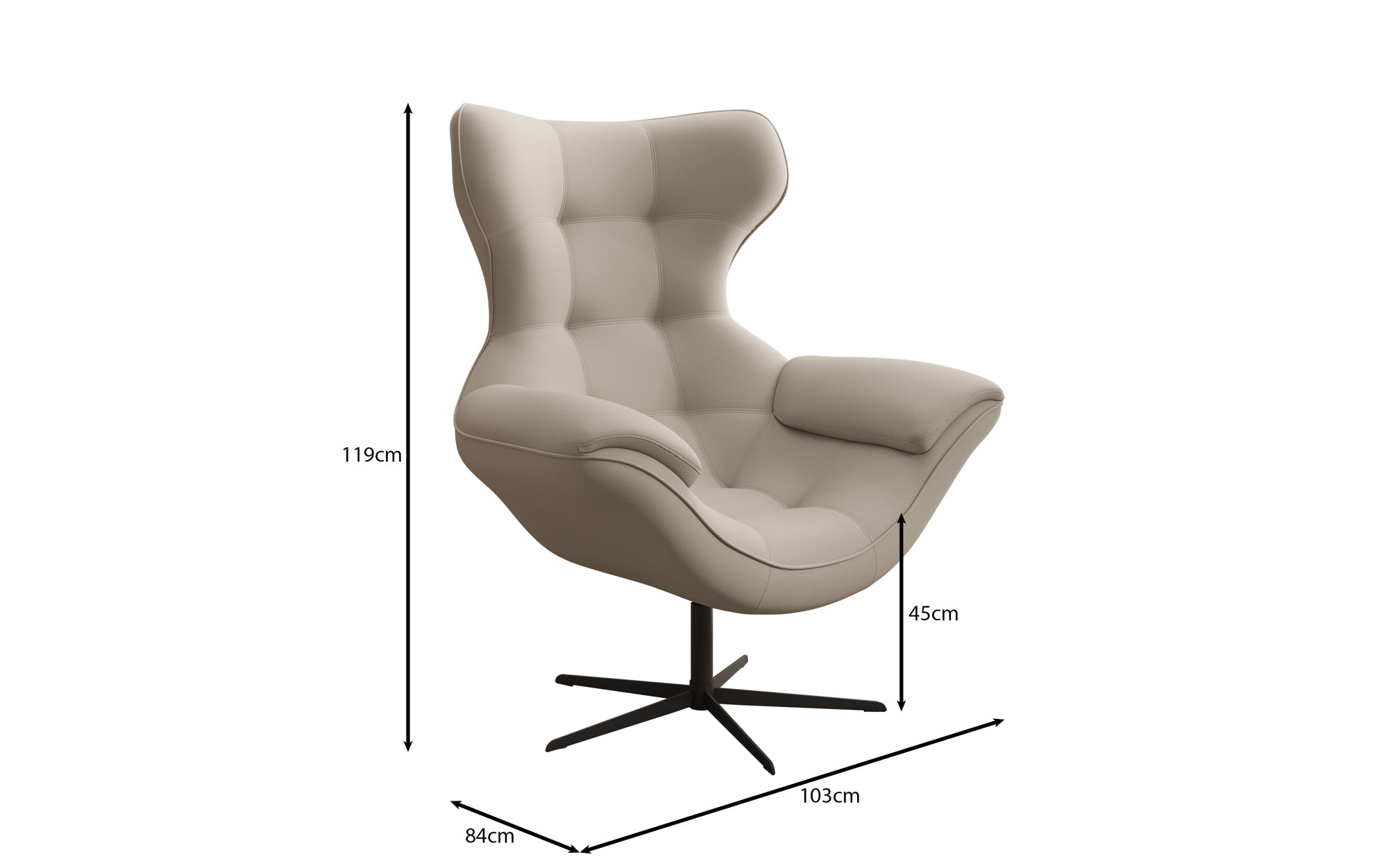 Designer sofa armchair Aurelio in fabric