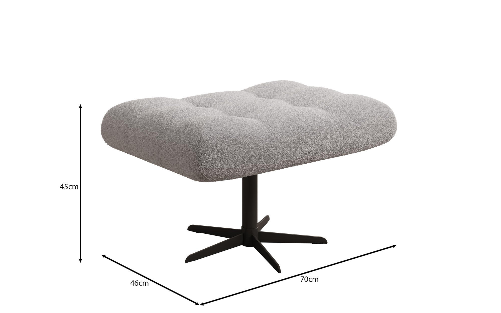 Designer Sofa-Sessel Aurelio inkl. Beistellhocker in Bouclé