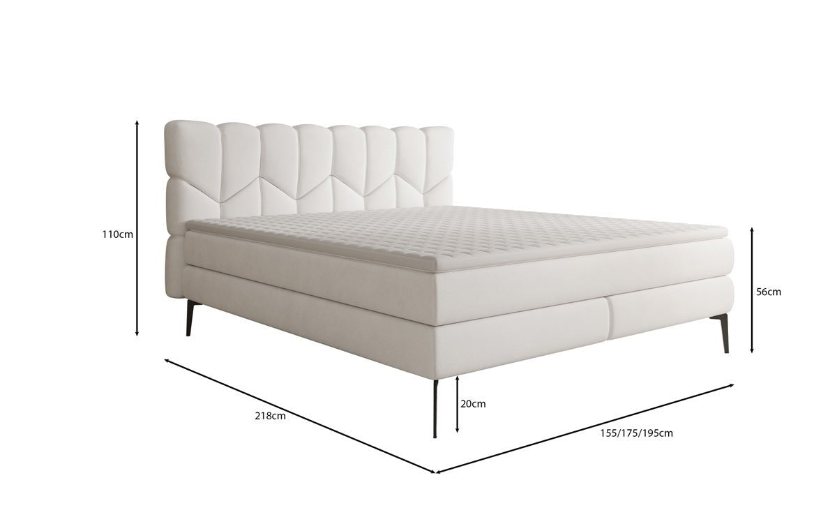 Box spring bed Mirea in genuine leather
