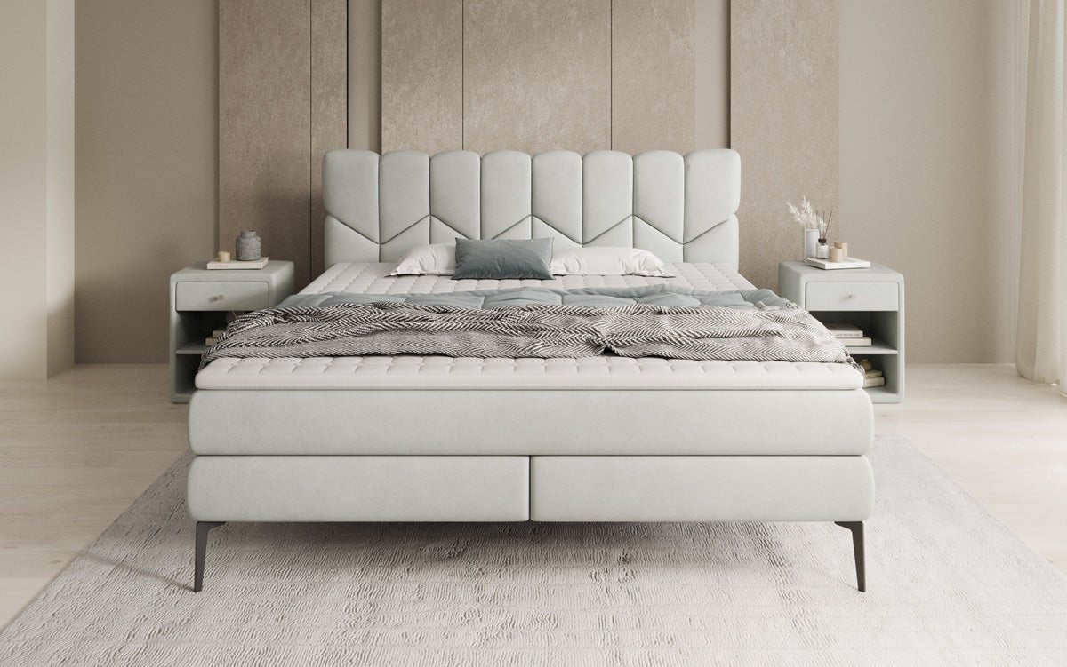 Box spring bed Mirea in genuine leather