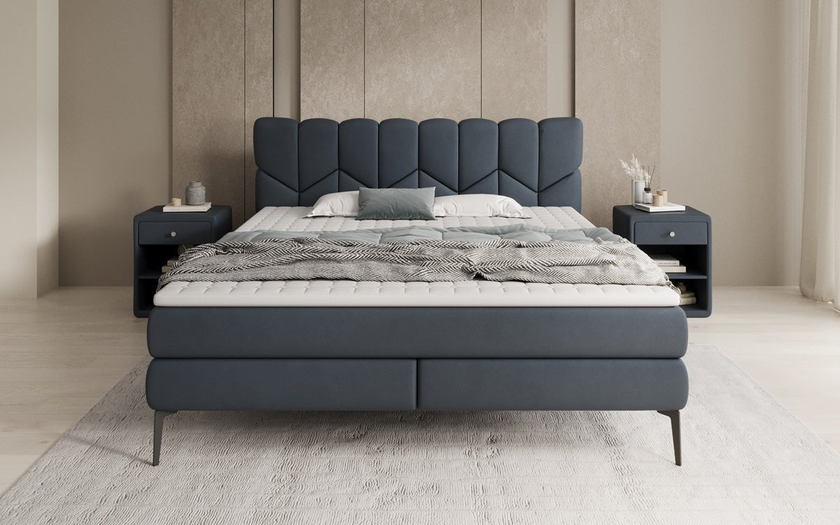 Box spring bed Mirea in genuine leather