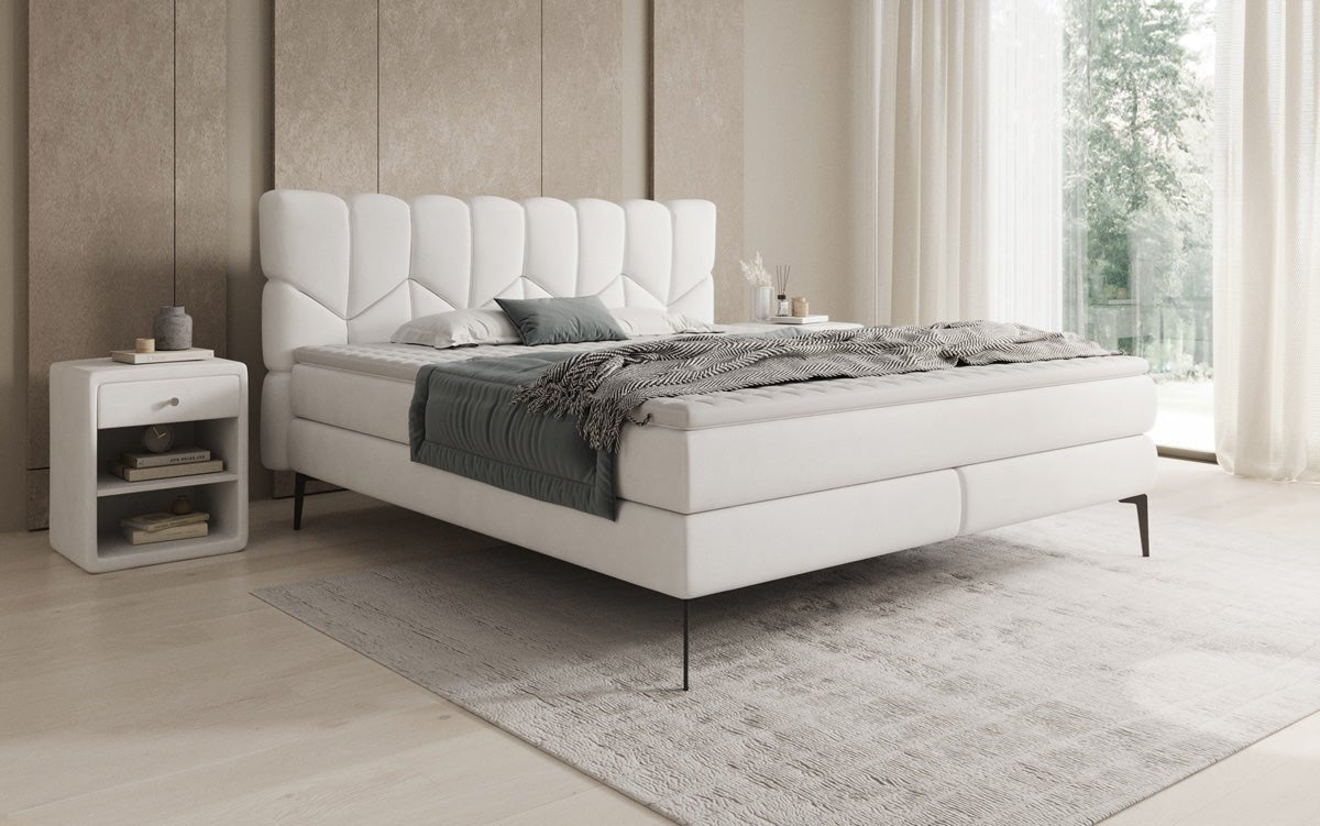 Box spring bed Mirea in genuine leather