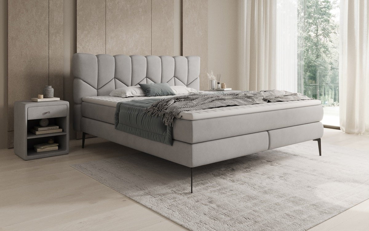 Box spring bed Mirea in genuine leather