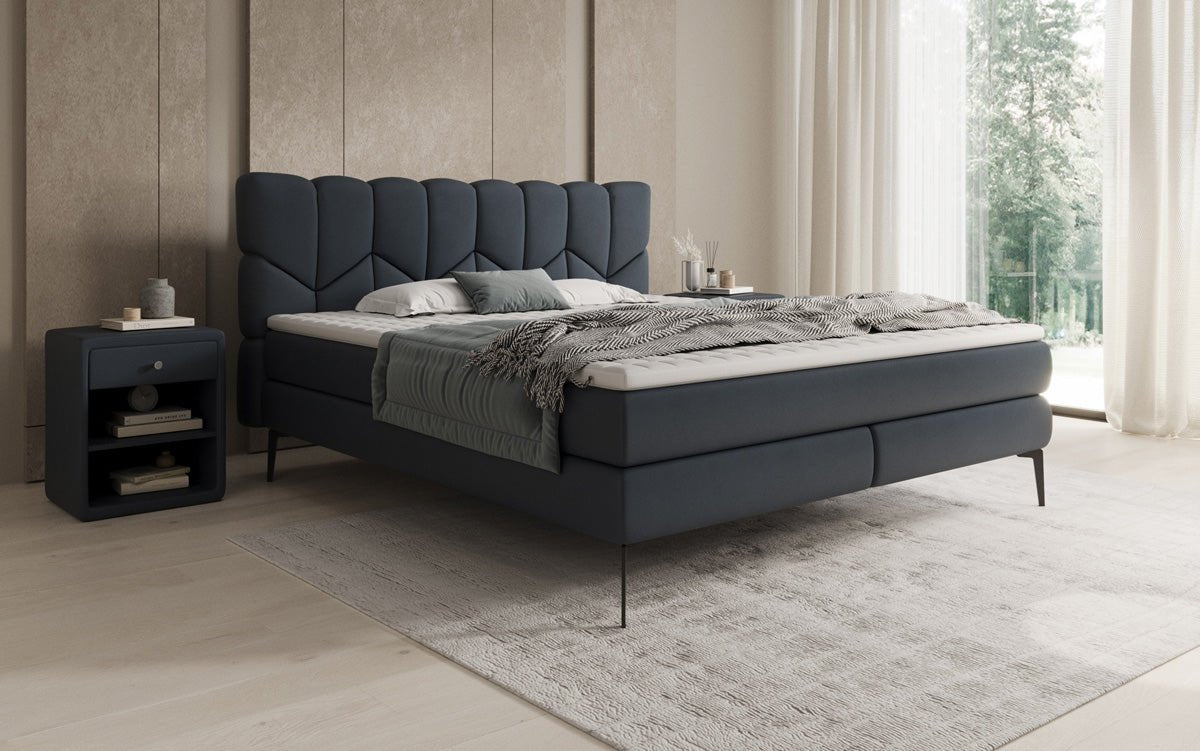 Box spring bed Mirea in genuine leather