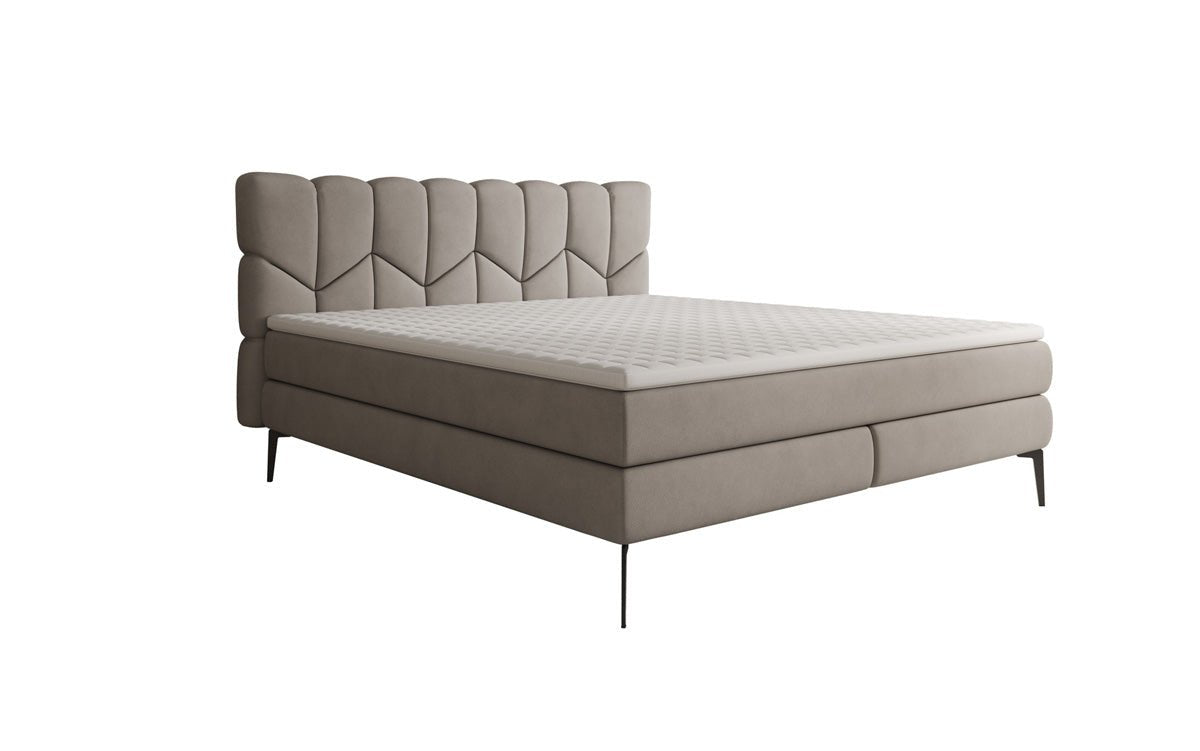 Box spring bed Mirea in genuine leather