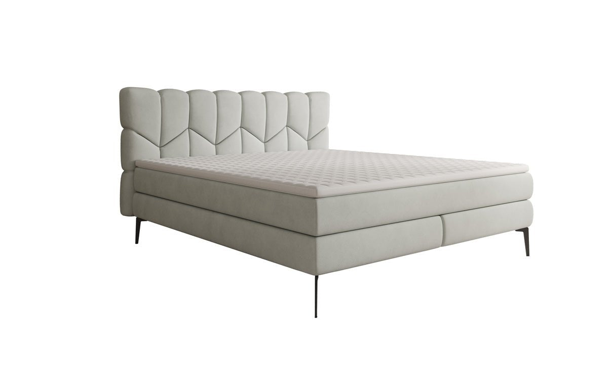 Box spring bed Mirea in genuine leather