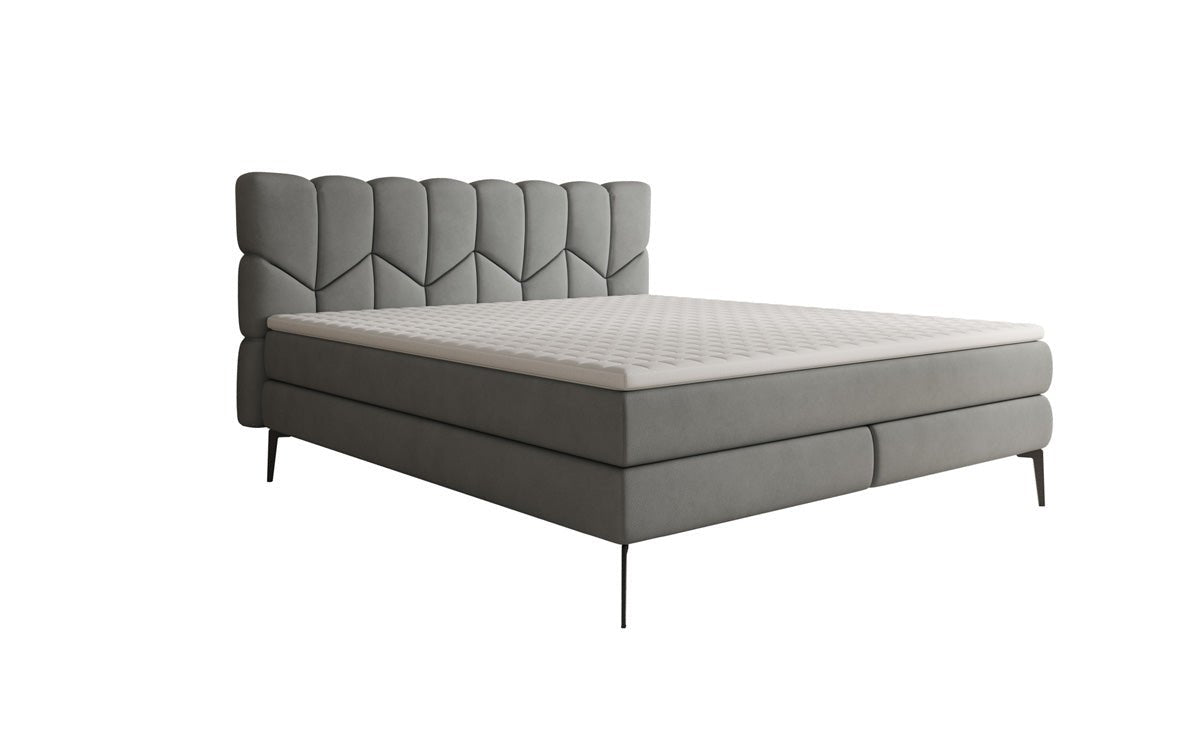 Box spring bed Mirea in genuine leather