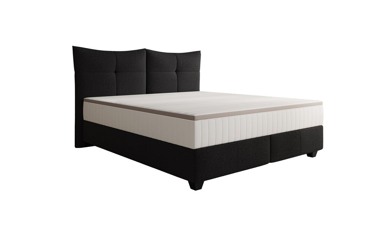 Box spring bed Veyora in bouclé