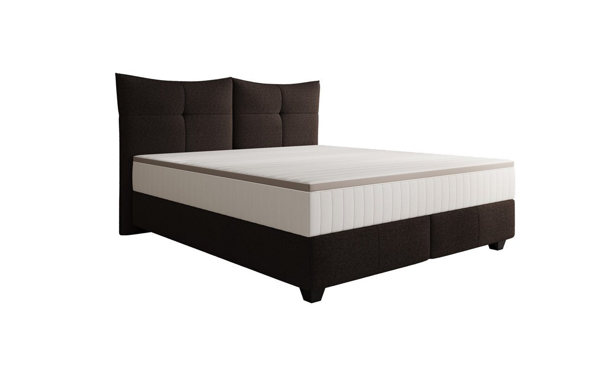 Box spring bed Veyora in bouclé