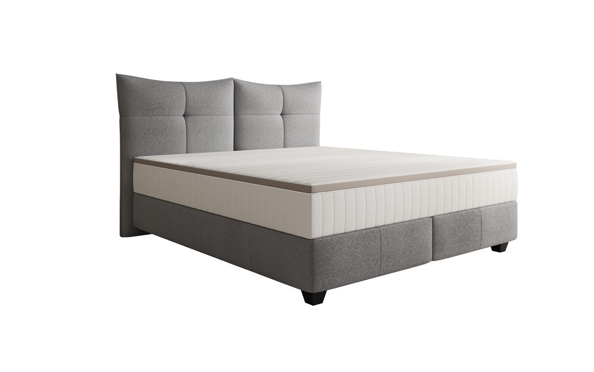 Box spring bed Veyora in bouclé