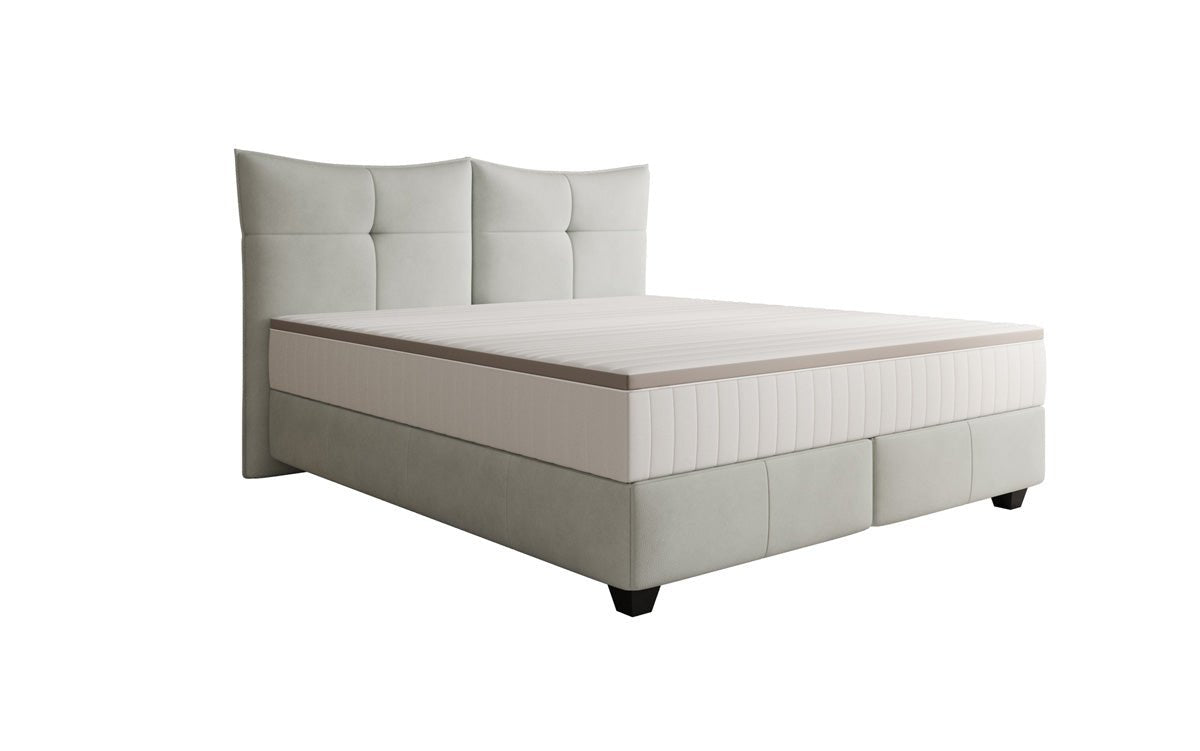 Box spring bed Veyora in genuine leather