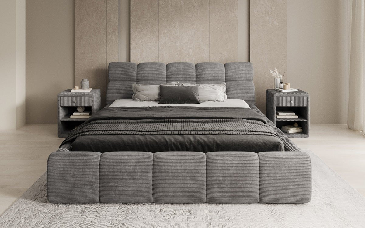 Designer Upholstered Bed Dallas Corduroy with Storage