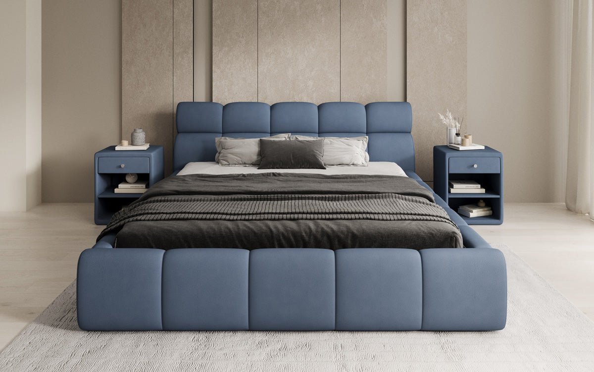 Designer Upholstered Bed Dallas Fabric with Storage