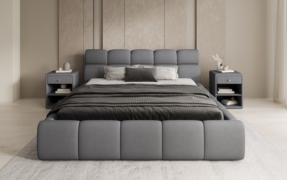 Designer Upholstered Bed Dallas Fabric with Storage