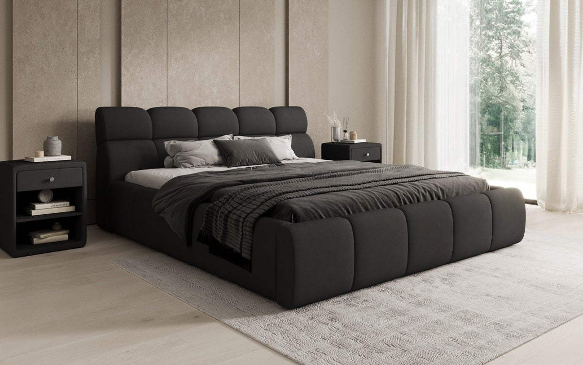 Designer Upholstered Bed Dallas Fabric with Storage