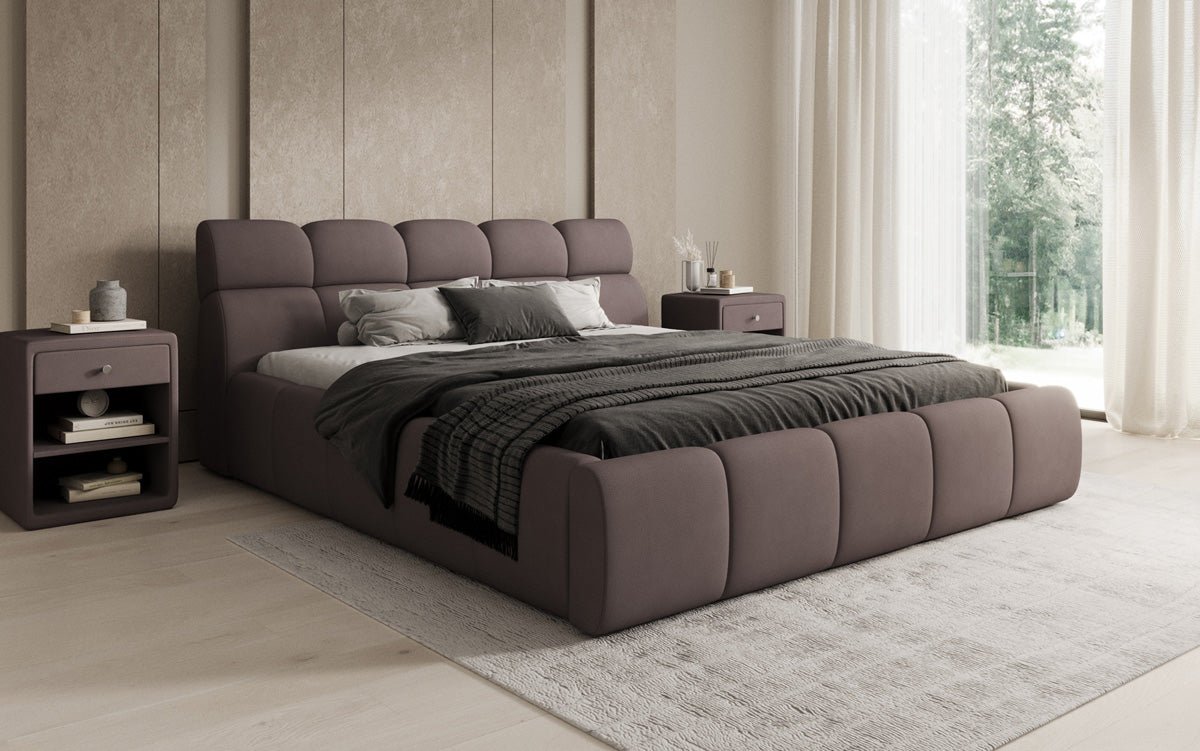 Designer Upholstered Bed Dallas Fabric with Storage