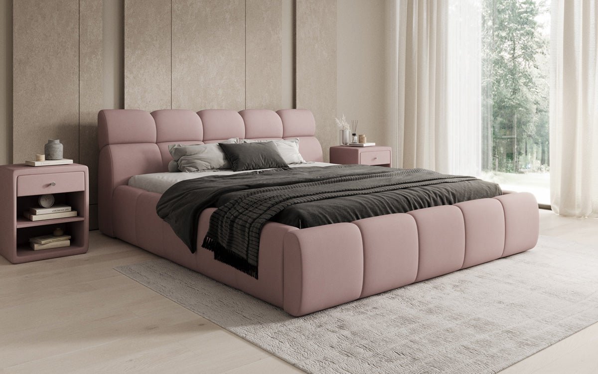 Designer Upholstered Bed Dallas Fabric with Storage