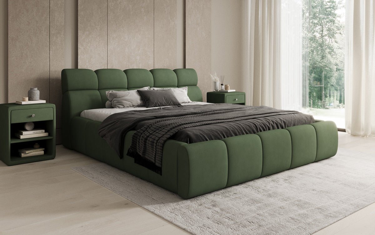 Designer Upholstered Bed Dallas Fabric with Storage