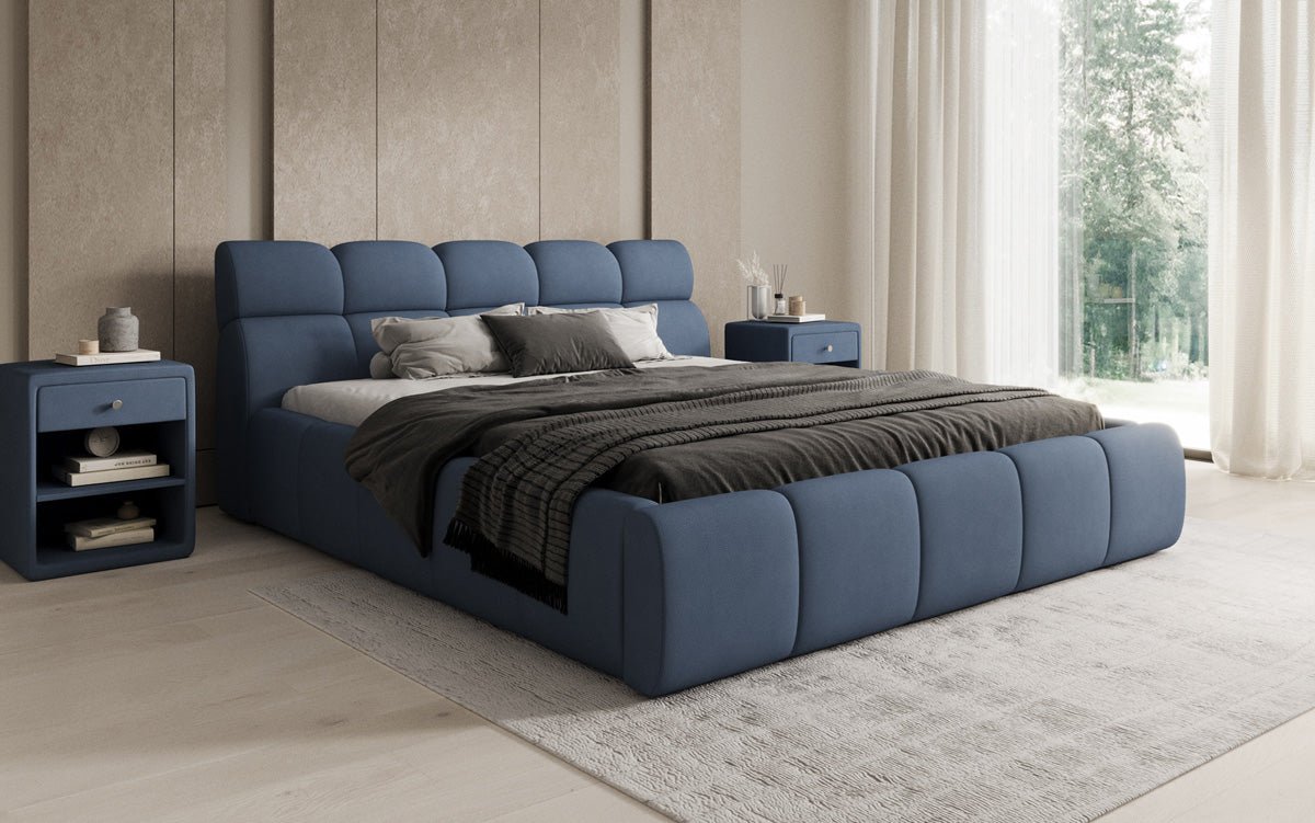 Designer Upholstered Bed Dallas Fabric with Storage