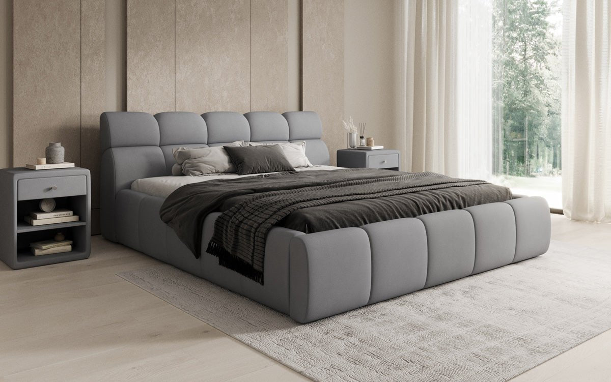 Designer Upholstered Bed Dallas Fabric with Storage