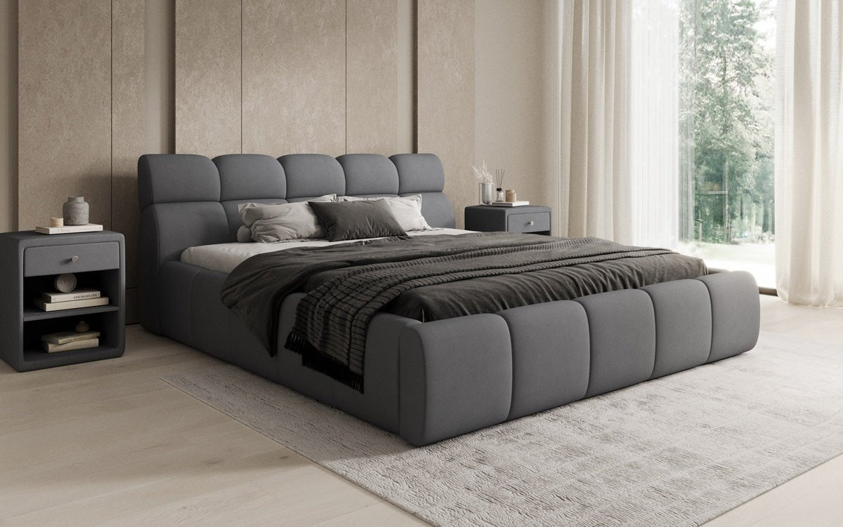 Designer Upholstered Bed Dallas Fabric with Storage