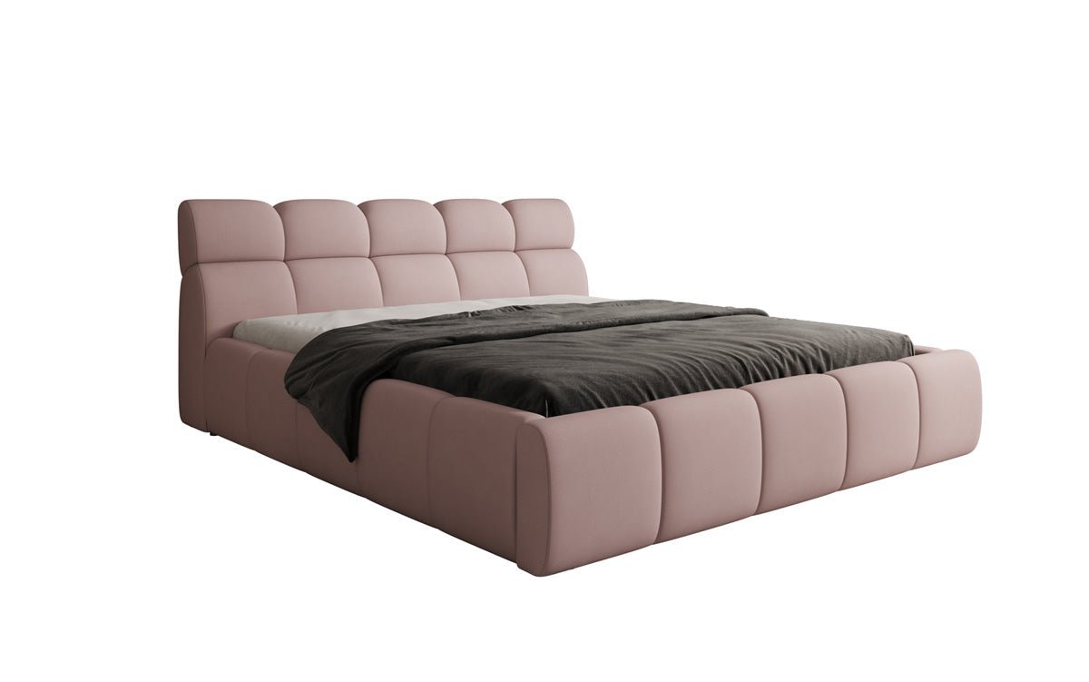 Designer Upholstered Bed Dallas Fabric with Storage