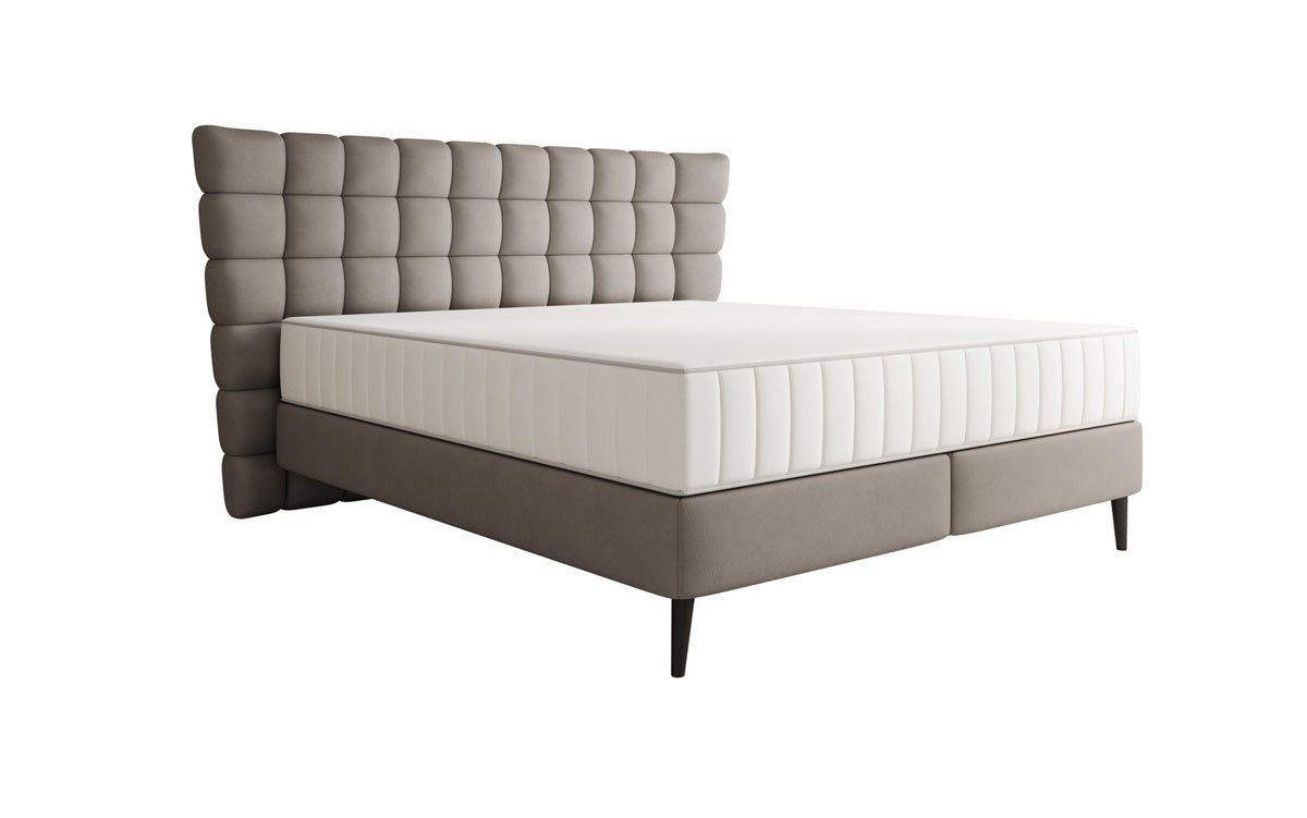 Box spring bed Alvion in genuine leather