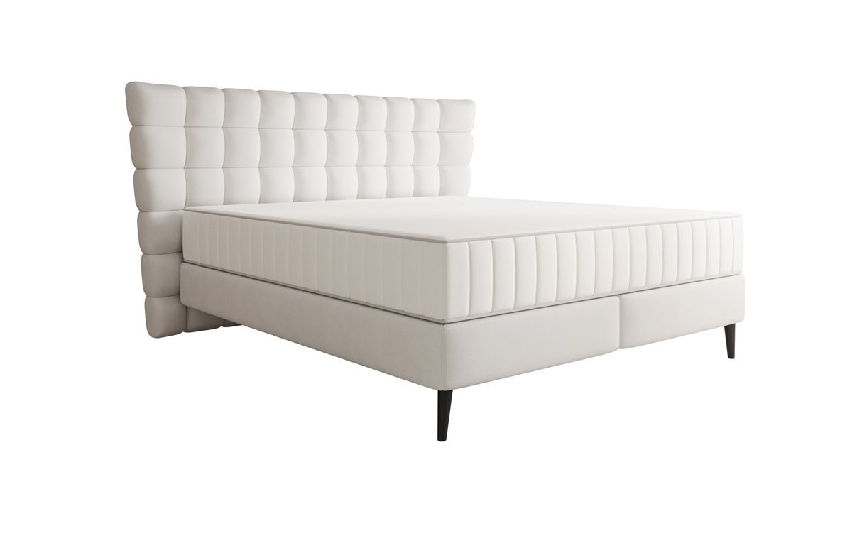 Box spring bed Alvion in genuine leather