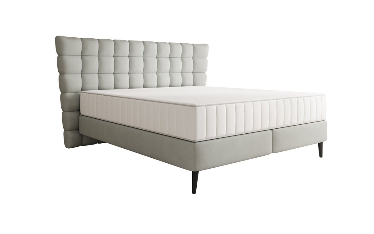 Box spring bed Alvion in genuine leather