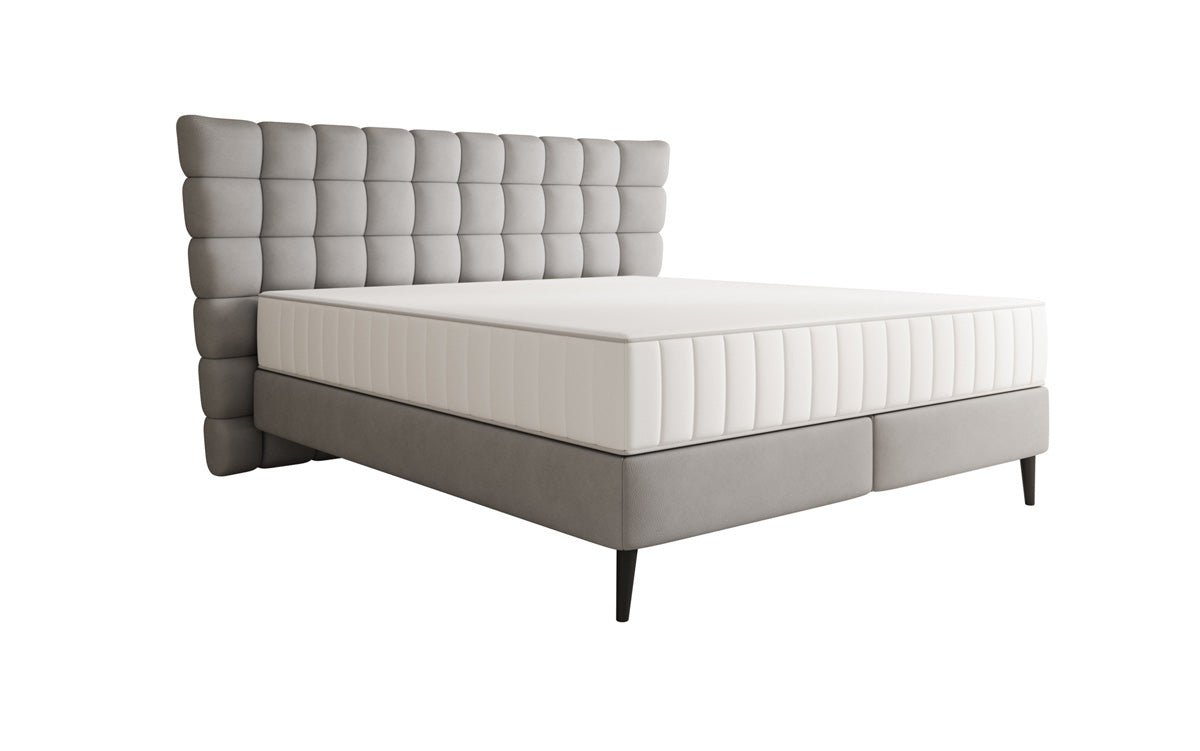Box spring bed Alvion in genuine leather