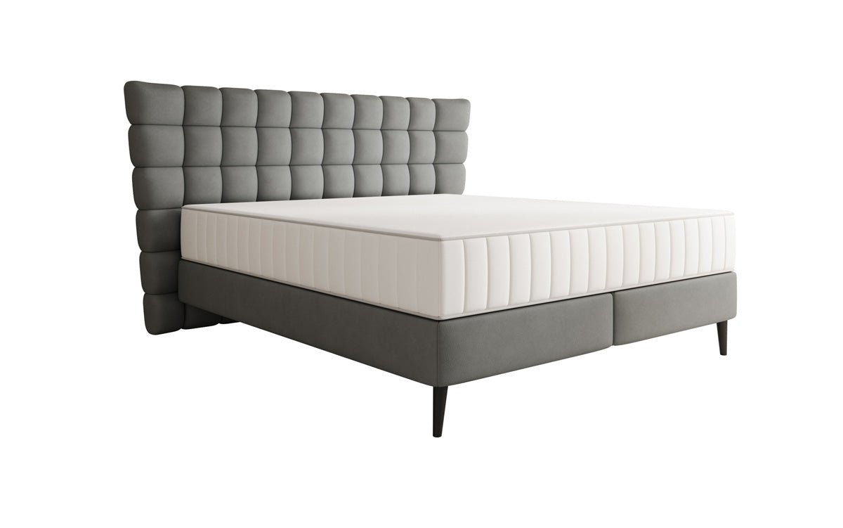 Box spring bed Alvion in genuine leather