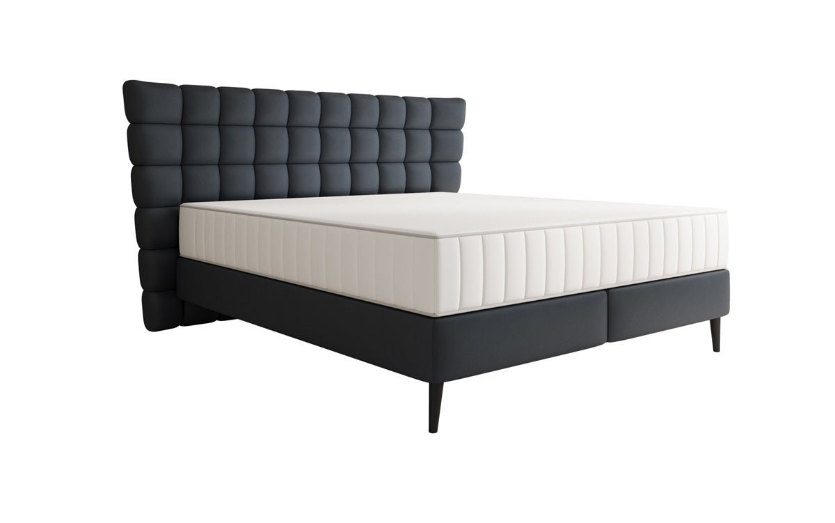 Box spring bed Alvion in genuine leather