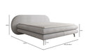 Box spring bed Marisol with oval headboard in bouclé