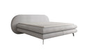 Box spring bed Marisol with oval headboard in bouclé