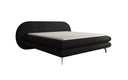 Box spring bed Marisol with oval headboard in bouclé