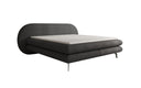 Box spring bed Marisol with oval headboard in bouclé