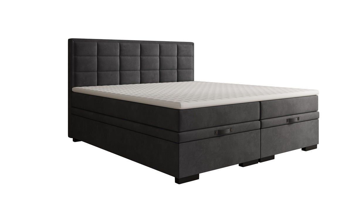 Box spring bed Alessia with storage in velvet