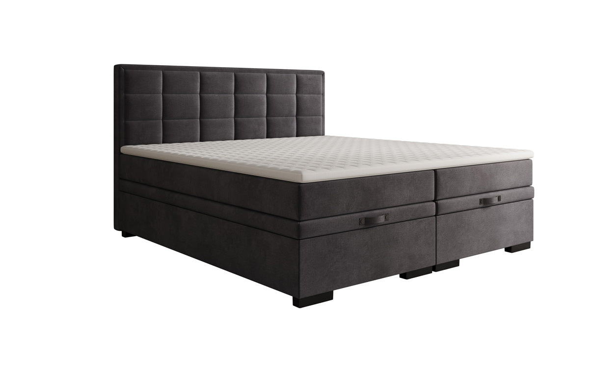 Box spring bed Alessia with storage in velvet