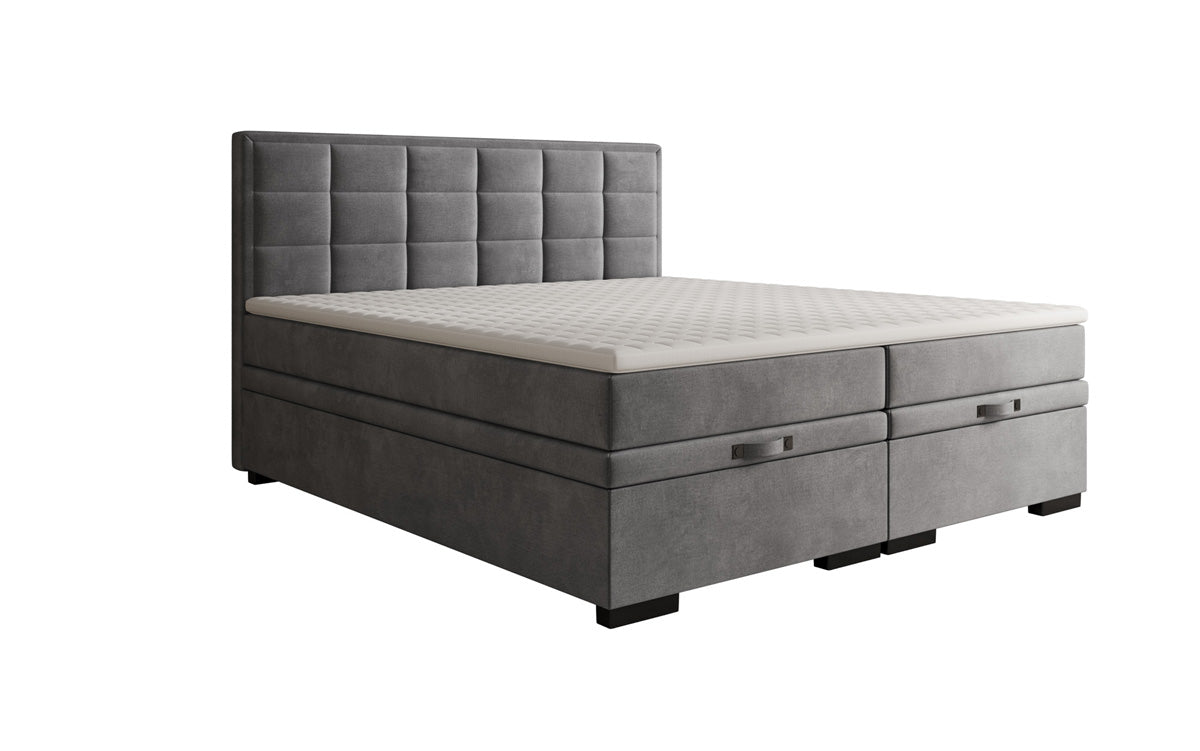 Box spring bed Alessia with storage in velvet
