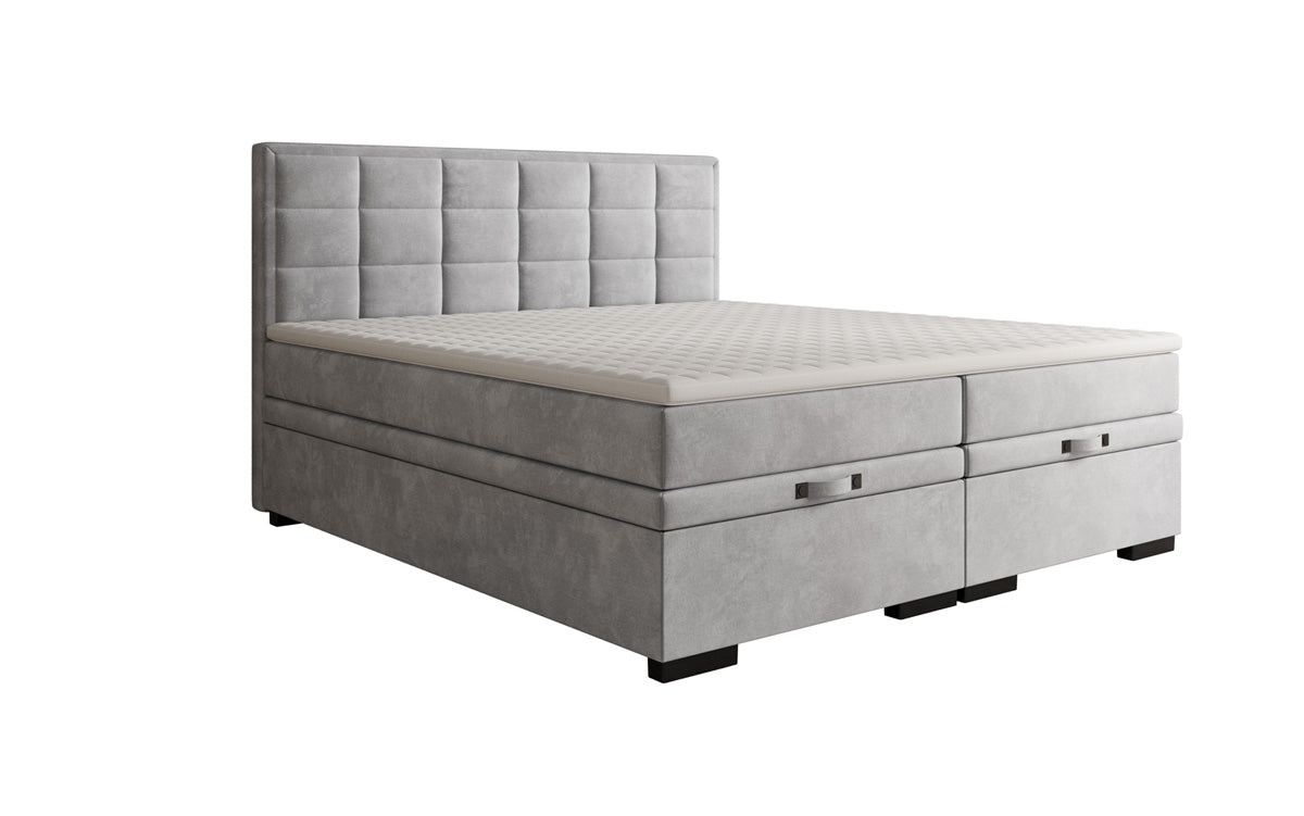 Box spring bed Alessia with storage in velvet