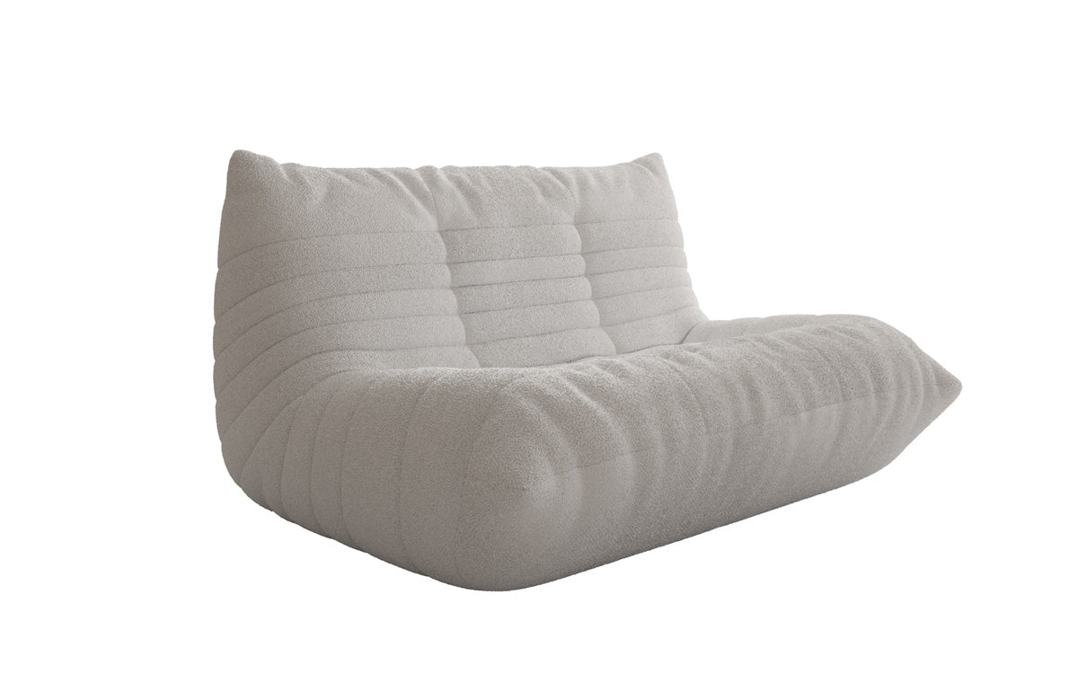 Designer 2-Seater Sofa Calmo in Teddy Bouclé