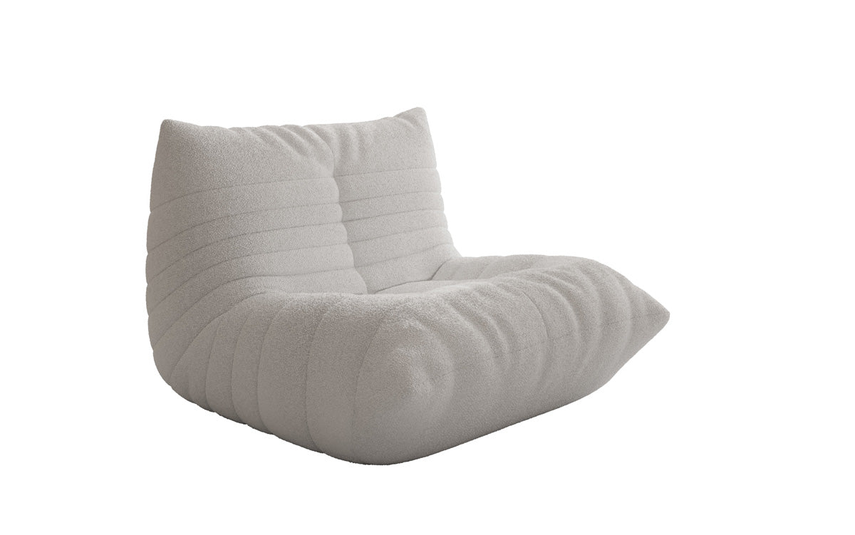 Designer sofa armchair Calmo in teddy bouclé