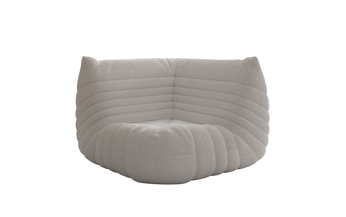 Designer Eckmodul Sofa Armchair Calmo in Teddy Bouclé