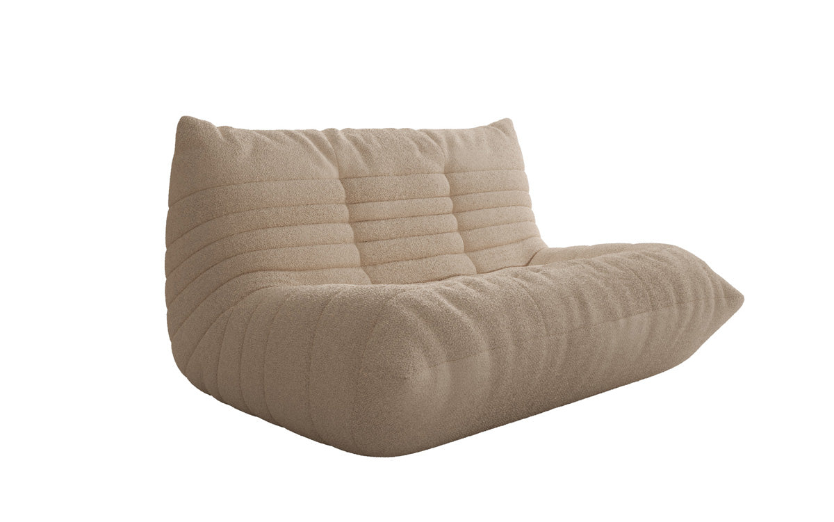 Designer 2-Seater Sofa Calmo in Teddy Bouclé