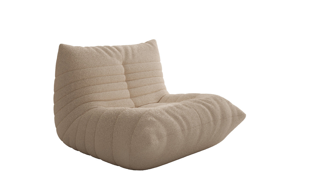 Designer sofa armchair Calmo in teddy bouclé